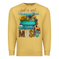 Antique Gold Just A Girl Who Loves Country Music Premium Sweatshirt - BundleAndBundleShop