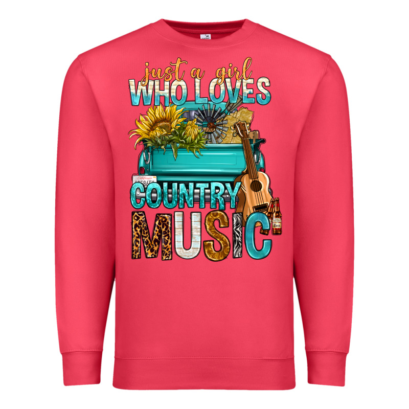 Just A Girl Who Loves Country Music Premium Sweatshirt by BundleAndBundleShop | Teevron