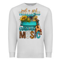 Dove Grey Just A Girl Who Loves Country Music Premium Sweatshirt - BundleAndBundleShop