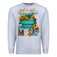 Heather Grey Just A Girl Who Loves Country Music Premium Sweatshirt - BundleAndBundleShop
