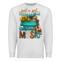 Oatmeal Heather Just A Girl Who Loves Country Music Premium Sweatshirt - BundleAndBundleShop