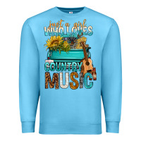 Ocean Blue Just A Girl Who Loves Country Music Premium Sweatshirt - BundleAndBundleShop