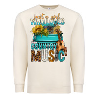 Sandshell Just A Girl Who Loves Country Music Premium Sweatshirt - BundleAndBundleShop