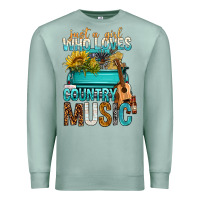 Seafoam Just A Girl Who Loves Country Music Premium Sweatshirt - BundleAndBundleShop