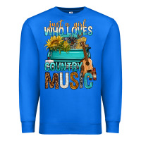 True Royal Just A Girl Who Loves Country Music Premium Sweatshirt - BundleAndBundleShop