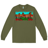 Army Green horses roses ann cactuses license plate Long Sleeve Tee - Artiststas
