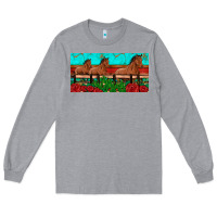 Heather Grey horses roses ann cactuses license plate Long Sleeve Tee - Artiststas