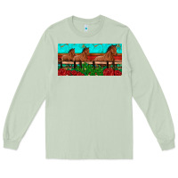 Matcha horses roses ann cactuses license plate Long Sleeve Tee - Artiststas