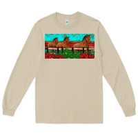 Horses Roses Ann Cactuses License Plate Long Sleeve Tee | Teevron