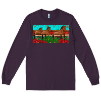 Plum horses roses ann cactuses license plate Long Sleeve Tee - Artiststas