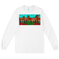 White horses roses ann cactuses license plate Long Sleeve Tee - Artiststas