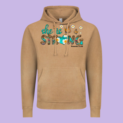She Is Strong Vintage Hoodie Designed By Hra Design Shop