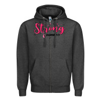 Charcoal Heather strong joshua 1 9 Zipper Hoodie - MaliasSmallBusiness