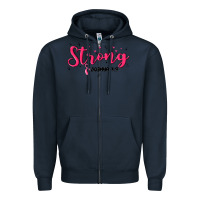 Navy strong joshua 1 9 Zipper Hoodie - MaliasSmallBusiness