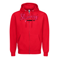 Red strong joshua 1 9 Zipper Hoodie - MaliasSmallBusiness