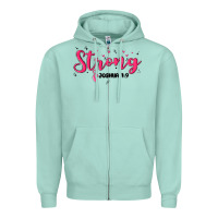 Seafoam strong joshua 1 9 Zipper Hoodie - MaliasSmallBusiness
