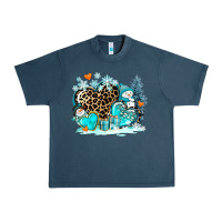 Midnight Navy winter hearts with snowmans Urban Heavy Tee - AdoDesignShop