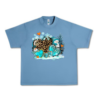 Pebble Blue winter hearts with snowmans Urban Heavy Tee - AdoDesignShop