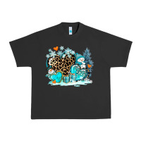 Pigment Black winter hearts with snowmans Urban Heavy Tee - AdoDesignShop
