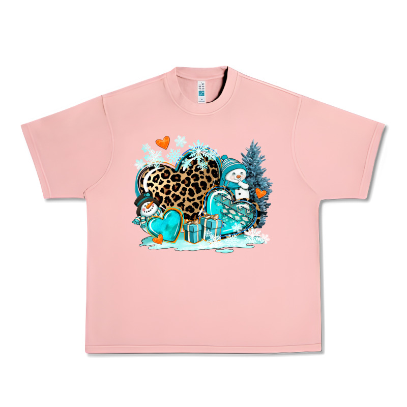 Winter Hearts With Snowmans Urban Heavy Tee by AdoDesignShop | Teevron