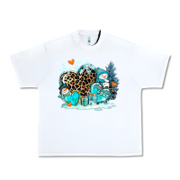 White winter hearts with snowmans Urban Heavy Tee - AdoDesignShop