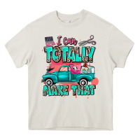Cream I can totally make that with truck Heavy Core Tee - MaliasSmallBusiness