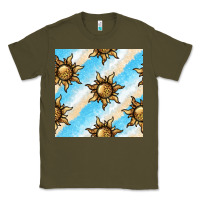 Army Green leopard sun seamless pattern Classic Tee - BundleAndBundleShop