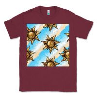 Burgundy leopard sun seamless pattern Classic Tee - BundleAndBundleShop