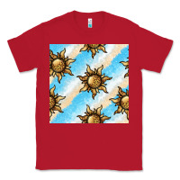 Red leopard sun seamless pattern Classic Tee - BundleAndBundleShop