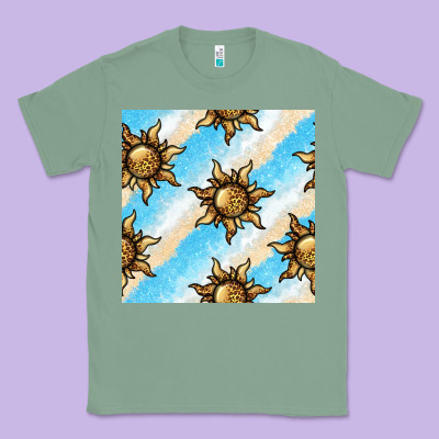 Leopard Sun Seamless Pattern Classic Tee Designed By Bundleandbundleshop
