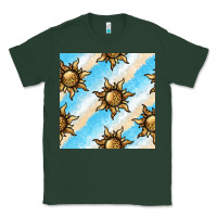 Sports Green leopard sun seamless pattern Classic Tee - BundleAndBundleShop
