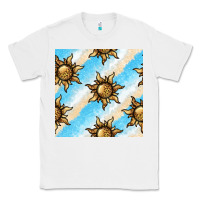 White leopard sun seamless pattern Classic Tee - BundleAndBundleShop