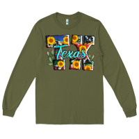 Army Green texas tx serape sunflower cowhide Long Sleeve Tee - AdoDesignShop