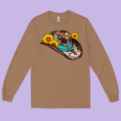 Cowboy Hat Long Sleeve Tee Designed By Adodesignshop