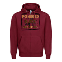 Burgundy powered by the black women before me Zipper Hoodie - MaliasSmallBusiness