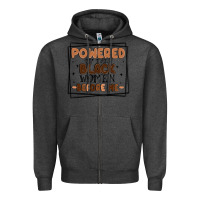 Charcoal Heather powered by the black women before me Zipper Hoodie - MaliasSmallBusiness