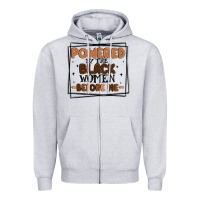 Heather Grey powered by the black women before me Zipper Hoodie - MaliasSmallBusiness