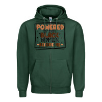 Sports Green powered by the black women before me Zipper Hoodie - MaliasSmallBusiness