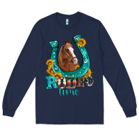 Navy horseshoe rodeo time Long Sleeve Tee - Artiststas