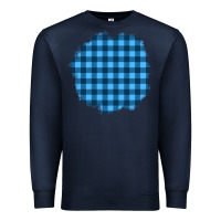 Navy Winter Tartan Patch Premium Sweatshirt - BundleAndBundleShop