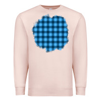 Pale Pink Winter Tartan Patch Premium Sweatshirt - BundleAndBundleShop