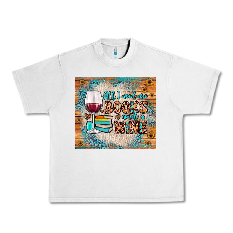 All I Need Are Books And Wine Urban Heavy Tee by JahusDesignShop | Teevron