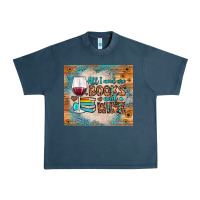 Midnight Navy all i need are books and wine Urban Heavy Tee - JahusDesignShop