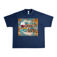 Navy all i need are books and wine Urban Heavy Tee - JahusDesignShop