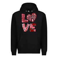 Black love  with pink gemstone Premium Hoodie - RanaPortraitStore