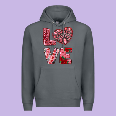 Love  With Pink Gemstone Premium Hoodie Designed By Ranaportraitstore