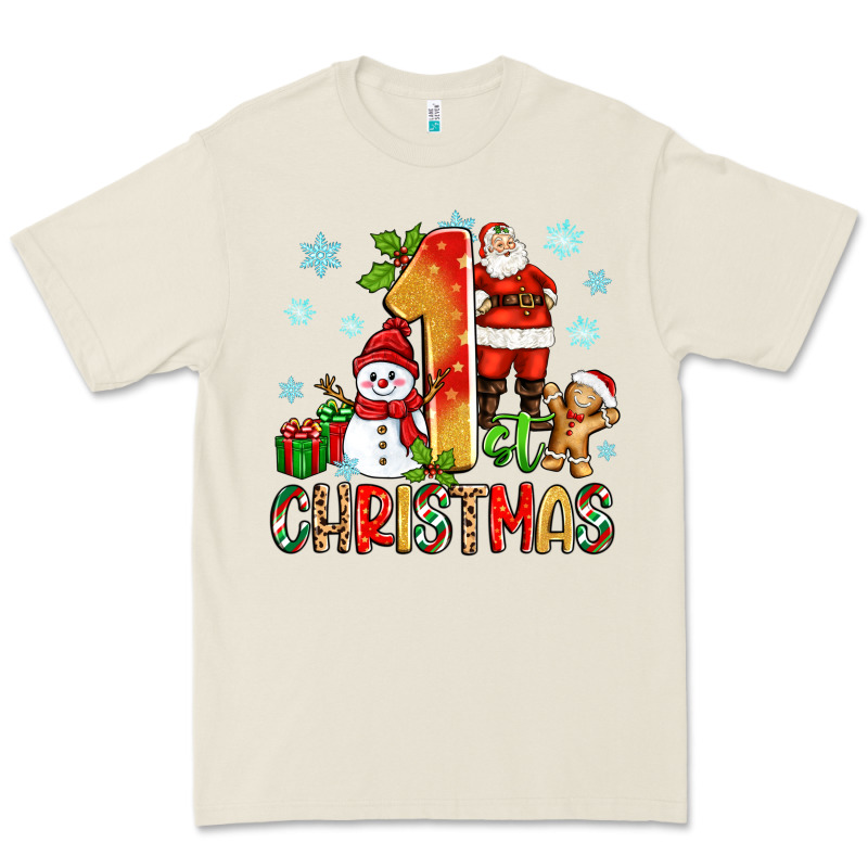 1st Christmas Santa And Snowman Premium Tee by Zillion Design Studio | Teevron