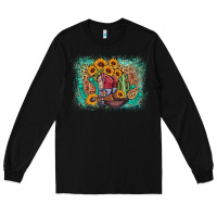 Black cowboy boots sunflower Long Sleeve Tee - AdoDesignShop