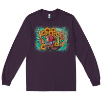 Plum cowboy boots sunflower Long Sleeve Tee - AdoDesignShop
