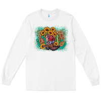 White cowboy boots sunflower Long Sleeve Tee - AdoDesignShop